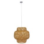 GLOBOSTAR® MALDIVES 01657 Boho Κρεμαστό Φωτιστικό Οροφής με Ντουί 1 x E27 AC 220-240V IP20 - Μπεζ - Μ56 x Π56 x Υ54cm - Image 3