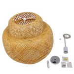 GLOBOSTAR® MALDIVES 01657 Boho Κρεμαστό Φωτιστικό Οροφής με Ντουί 1 x E27 AC 220-240V IP20 - Μπεζ - Μ56 x Π56 x Υ54cm - Image 9