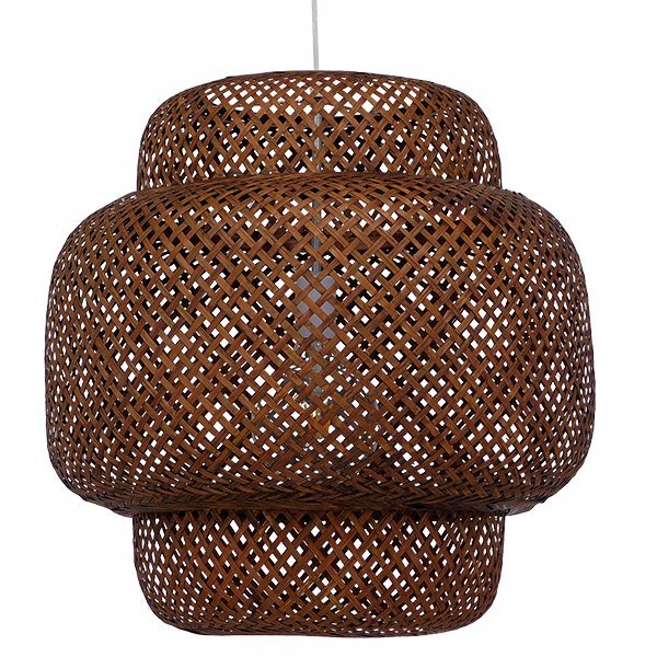 01658_0 GLOBOSTAR® MALDIVES 01658 Boho Κρεμαστό Φωτιστικό Οροφής με Ντουί 1 x E27 AC 220-240V IP20 - Καφέ - Μ56 x Π56 x Υ54cm - Image 1