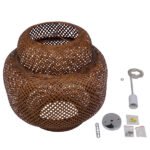 GLOBOSTAR® MALDIVES 01658 Boho Κρεμαστό Φωτιστικό Οροφής με Ντουί 1 x E27 AC 220-240V IP20 - Καφέ - Μ56 x Π56 x Υ54cm - Image 9