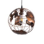 GLOBOSTAR® EARTH 01662 Vintage Κρεμαστό Φωτιστικό Οροφής με Ντουί 1 x E27 AC 220-240V IP20 - Χάλκινο - Μ30 x Π30 x Y30cm - Image 7