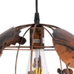 GLOBOSTAR® EARTH 01662 Vintage Κρεμαστό Φωτιστικό Οροφής με Ντουί 1 x E27 AC 220-240V IP20 - Χάλκινο - Μ30 x Π30 x Y30cm - Image 8