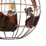 GLOBOSTAR® EARTH 01662 Vintage Κρεμαστό Φωτιστικό Οροφής με Ντουί 1 x E27 AC 220-240V IP20 - Χάλκινο - Μ30 x Π30 x Y30cm - Image 9