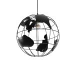 GLOBOSTAR® EARTH 01663 Vintage Κρεμαστό Φωτιστικό Οροφής με Ντουί 1 x E27 AC 220-240V IP20 - Μαύρο - Μ40 x Π40 x Υ38cm - Image 2