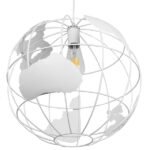 GLOBOSTAR® EARTH 01664 Vintage Κρεμαστό Φωτιστικό Οροφής με Ντουί 1 x E27 AC 220-240V IP20 - Λευκό - Μ40 x Π40 x Y40cm - Image 5