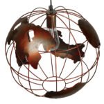 GLOBOSTAR® EARTH 01665 Vintage Κρεμαστό Φωτιστικό Οροφής με Ντουί 1 x E27 AC 220-240V IP20 - Χάλκινο - Μ40 x Π40 x Y40cm - Image 4