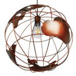 GLOBOSTAR® EARTH 01665 Vintage Κρεμαστό Φωτιστικό Οροφής με Ντουί 1 x E27 AC 220-240V IP20 - Χάλκινο - Μ40 x Π40 x Y40cm - Image 5