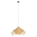 GLOBOSTAR® RICEHAT 01666 Boho Κρεμαστό Φωτιστικό Οροφής με Ντουί 1 x E27 AC 220-240V IP20 - Μπεζ - Μ70 x Π70 x Y25cm - Image 2