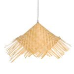 GLOBOSTAR® RICEHAT 01666 Boho Κρεμαστό Φωτιστικό Οροφής με Ντουί 1 x E27 AC 220-240V IP20 - Μπεζ - Μ70 x Π70 x Y25cm - Image 3