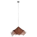 GLOBOSTAR® RICEHAT 01667 Boho Κρεμαστό Φωτιστικό Οροφής με Ντουί 1 x E27 AC 220-240V IP20 - Καφέ - Μ70 x Π70 x Y25cm - Image 2