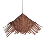 GLOBOSTAR® RICEHAT 01667 Boho Κρεμαστό Φωτιστικό Οροφής με Ντουί 1 x E27 AC 220-240V IP20 - Καφέ - Μ70 x Π70 x Y25cm - Image 3