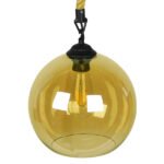 GLOBOSTAR® LENHAM 01668 Μοντέρνο Κρεμαστό Φωτιστικό Οροφής με Ντουί 1 x E27 AC 220-240V IP20 - Μπεζ & Μελί - Μ25 x Π25 x Y25cm - Image 5