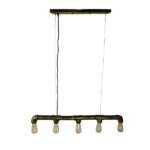 GLOBOSTAR® CANAL 01669 Vintage Κρεμαστό Φωτιστικό Οροφής με Ντουί 5 x E27 AC 220-240V IP20 - Μπρούτζινο - Μ92 x Π5 x Y8cm - Image 2