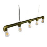 GLOBOSTAR® CANAL 01669 Vintage Κρεμαστό Φωτιστικό Οροφής με Ντουί 5 x E27 AC 220-240V IP20 - Μπρούτζινο - Μ92 x Π5 x Y8cm - Image 3