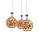 GLOBOSTAR® BOUQUET 01670 Μοντέρνο Κρεμαστό Φωτιστικό Οροφής με Ντουί 3 x E27 AC 220-240V IP20 - Πολύχρωμο - Μ46 x Π46 x Y23cm - Image 5