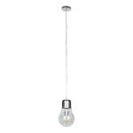 GLOBOSTAR® LAMP 01676 Μοντέρνο Κρεμαστό Φωτιστικό Οροφής με Ντουί 1 x E27 AC 220-240V IP20 - Ασημί & Διάφανο - Μ15 x Π15 x Υ27cm - Image 4