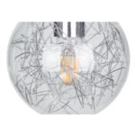 GLOBOSTAR® LAMP 01676 Μοντέρνο Κρεμαστό Φωτιστικό Οροφής με Ντουί 1 x E27 AC 220-240V IP20 - Ασημί & Διάφανο - Μ15 x Π15 x Υ27cm - Image 7