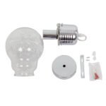 GLOBOSTAR® LAMP 01676 Μοντέρνο Κρεμαστό Φωτιστικό Οροφής με Ντουί 1 x E27 AC 220-240V IP20 - Ασημί & Διάφανο - Μ15 x Π15 x Υ27cm - Image 8