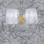 GLOBOSTAR® LAMP 01677 Μοντέρνο Κρεμαστό Φωτιστικό Οροφής με Ντουί 1 x E27 AC 220-240V IP20 - Ασημί & Διάφανο - Μ30 x Π30 x Υ52cm - Image 7