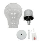 GLOBOSTAR® LAMP 01677 Μοντέρνο Κρεμαστό Φωτιστικό Οροφής με Ντουί 1 x E27 AC 220-240V IP20 - Ασημί & Διάφανο - Μ30 x Π30 x Υ52cm - Image 8