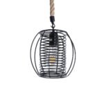 GLOBOSTAR® ORVAL 01689 Μοντέρνο Κρεμαστό Φωτιστικό Οροφής με Ντουί 1 x E27 AC 220-240V IP20 - Μαύρο & Μπεζ - Μ20 x Π20 x Υ20cm - Image 2