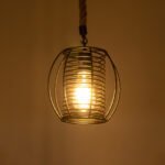 GLOBOSTAR® ORVAL 01689 Μοντέρνο Κρεμαστό Φωτιστικό Οροφής με Ντουί 1 x E27 AC 220-240V IP20 - Μαύρο & Μπεζ - Μ20 x Π20 x Υ20cm - Image 3