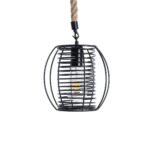 GLOBOSTAR® ORVAL 01689 Μοντέρνο Κρεμαστό Φωτιστικό Οροφής με Ντουί 1 x E27 AC 220-240V IP20 - Μαύρο & Μπεζ - Μ20 x Π20 x Υ20cm - Image 5