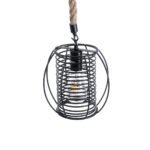 GLOBOSTAR® ORVAL 01689 Μοντέρνο Κρεμαστό Φωτιστικό Οροφής με Ντουί 1 x E27 AC 220-240V IP20 - Μαύρο & Μπεζ - Μ20 x Π20 x Υ20cm - Image 7