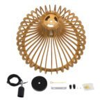 GLOBOSTAR® SCANDINAVIA 01701 Boho Κρεμαστό Φωτιστικό Οροφής με Ντουί 1 x E27 AC 220-240V IP20 - Μπεζ - Μ45 x Π45 x Υ45cm - Image 11