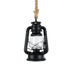 GLOBOSTAR® BARBAROSSA 01704 Vintage Κρεμαστό Φωτιστικό Οροφής με Ντουί 1 x E27 AC 220-240V IP20 - Μαύρο - Μ18 x Π18 x Υ28cm - Image 2