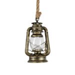 GLOBOSTAR® BARBAROSSA 01705 Vintage Κρεμαστό Φωτιστικό Οροφής με Ντουί 1 x E27 AC 220-240V IP20 - Μπρούτζινο - Μ18 x Π18 x Υ28cm - Image 2