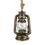 GLOBOSTAR® BARBAROSSA 01705 Vintage Κρεμαστό Φωτιστικό Οροφής με Ντουί 1 x E27 AC 220-240V IP20 - Μπρούτζινο - Μ18 x Π18 x Υ28cm - Image 6