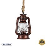 GLOBOSTAR® BARBAROSSA 01707 Vintage Κρεμαστό Φωτιστικό Οροφής με Ντουί 1 x E27 AC 220-240V IP20 - Χάλκινο - Μ18 x Π18 x Υ28cm