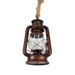 GLOBOSTAR® BARBAROSSA 01707 Vintage Κρεμαστό Φωτιστικό Οροφής με Ντουί 1 x E27 AC 220-240V IP20 - Χάλκινο - Μ18 x Π18 x Υ28cm - Image 5