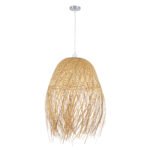 GLOBOSTAR® MANILA 01714 Boho Κρεμαστό Φωτιστικό Οροφής με Ντουί 1 x E27 AC 220-240V IP20 - Μπεζ - Μ45 x Π45 x Υ60cm - Image 4
