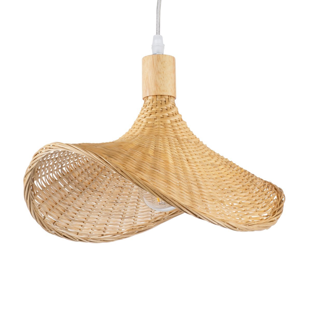 01715_0 GLOBOSTAR® CUBA 01715 Boho Κρεμαστό Φωτιστικό Οροφής με Ντουί 1 x E27 AC 220-240V IP20 - Μπεζ - Μ33 x Π33 x Υ25cm - Image 1