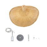 GLOBOSTAR® CUBA 01715 Boho Κρεμαστό Φωτιστικό Οροφής με Ντουί 1 x E27 AC 220-240V IP20 - Μπεζ - Μ33 x Π33 x Υ25cm - Image 12