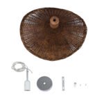 GLOBOSTAR® CUBA 01716 Boho Κρεμαστό Φωτιστικό Οροφής με Ντουί 1 x E27 AC 220-240V IP20 - Καφέ - Μ33 x Π33 x Υ25cm - Image 12