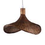 GLOBOSTAR® CUBA 01716 Boho Κρεμαστό Φωτιστικό Οροφής με Ντουί 1 x E27 AC 220-240V IP20 - Καφέ - Μ33 x Π33 x Υ25cm - Image 5