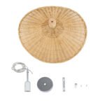 GLOBOSTAR® CUBA 01717 Boho Κρεμαστό Φωτιστικό Οροφής με Ντουί 1 x E27 AC 220-240V IP20 - Μπεζ - Μ43 x Π43 x Υ30cm - Image 12