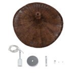 GLOBOSTAR® CUBA 01718 Boho Κρεμαστό Φωτιστικό Οροφής με Ντουί 1 x E27 AC 220-240V IP20 - Καφέ - Μ43 x Π43 x Y30cm - Image 12