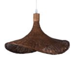 GLOBOSTAR® CUBA 01718 Boho Κρεμαστό Φωτιστικό Οροφής με Ντουί 1 x E27 AC 220-240V IP20 - Καφέ - Μ43 x Π43 x Y30cm - Image 5