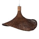 GLOBOSTAR® CUBA 01718 Boho Κρεμαστό Φωτιστικό Οροφής με Ντουί 1 x E27 AC 220-240V IP20 - Καφέ - Μ43 x Π43 x Y30cm - Image 7