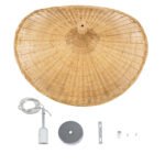 GLOBOSTAR® CUBA 01721 Boho Κρεμαστό Φωτιστικό Οροφής με Ντουί 1 x E27 AC 220-240V IP20 - Μπεζ - Μ63 x Π63 x Υ32cm - Image 12