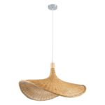 GLOBOSTAR® CUBA 01721 Boho Κρεμαστό Φωτιστικό Οροφής με Ντουί 1 x E27 AC 220-240V IP20 - Μπεζ - Μ63 x Π63 x Υ32cm - Image 4