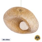 GLOBOSTAR® CARIBBEAN 01724 Boho Κρεμαστό Φωτιστικό Οροφής με Ντουί 1 x E27 AC 220-240V IP20 - Μπεζ - Μ60 x Π60 x Υ38cm