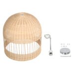 GLOBOSTAR® LUCIA 01726 Boho Κρεμαστό Φωτιστικό Οροφής με Ντουί 1 x E27 AC 220-240V IP20 - Μπεζ - Μ60 x Π60 x Y60cm - Image 11