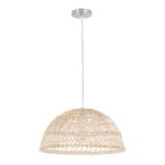 GLOBOSTAR® COMORES 01727 Boho Κρεμαστό Φωτιστικό Οροφής με Ντουί 1 x E27 AC 220-240V IP20 - Μπεζ - Μ40 x Π40 x Y20cm - Image 4