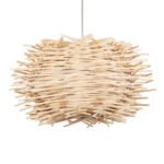 GLOBOSTAR® MINORCA 01730 Boho Κρεμαστό Φωτιστικό Οροφής με Ντουί 1 x E27 AC 220-240V IP20 - Μπεζ - Μ35 x Π35 x Y23cm