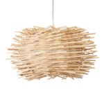 GLOBOSTAR® MINORCA 01730 Boho Κρεμαστό Φωτιστικό Οροφής με Ντουί 1 x E27 AC 220-240V IP20 - Μπεζ - Μ35 x Π35 x Y23cm - Image 5
